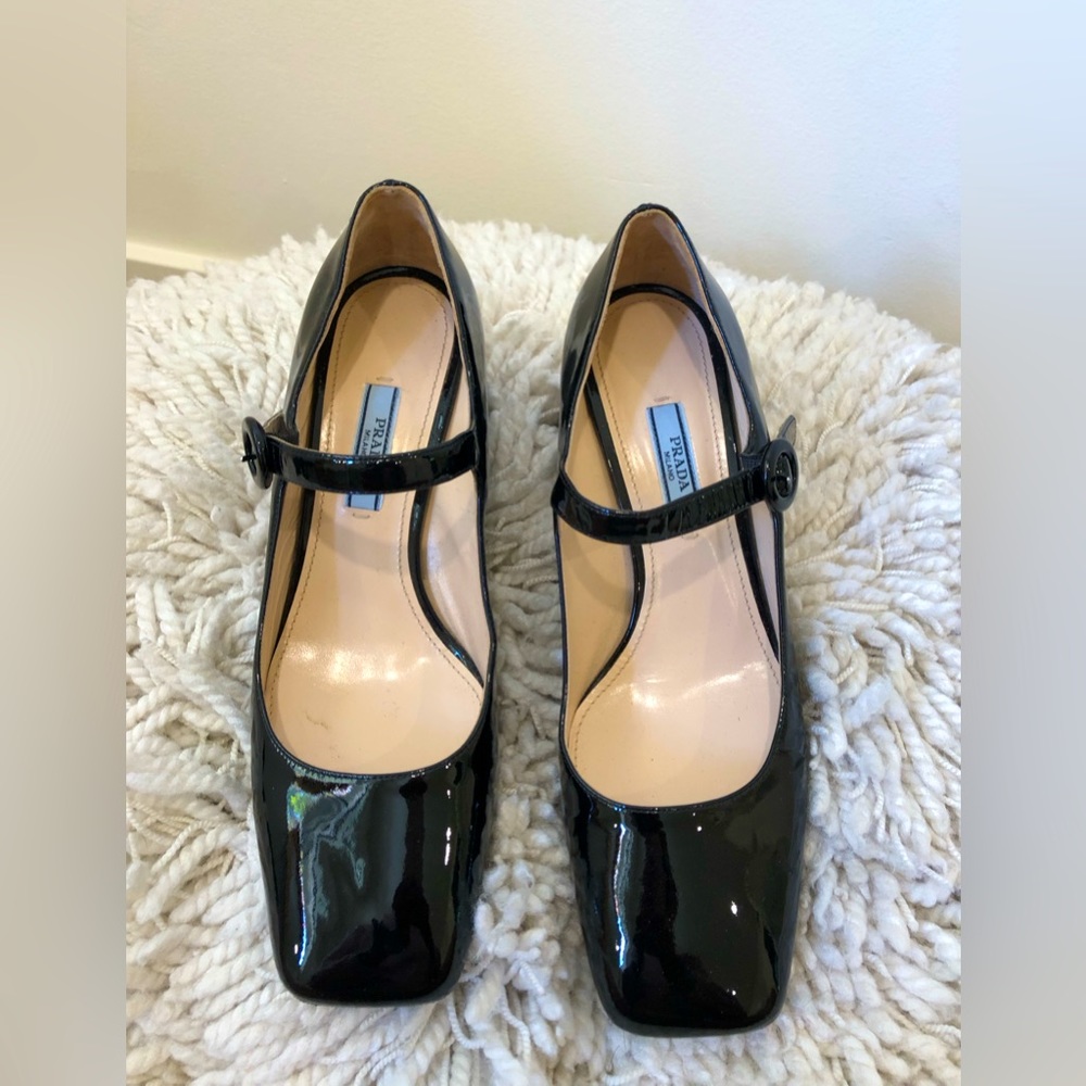 Gorgeous black patent leather authentic Prada Mary Janes. Original price $1150